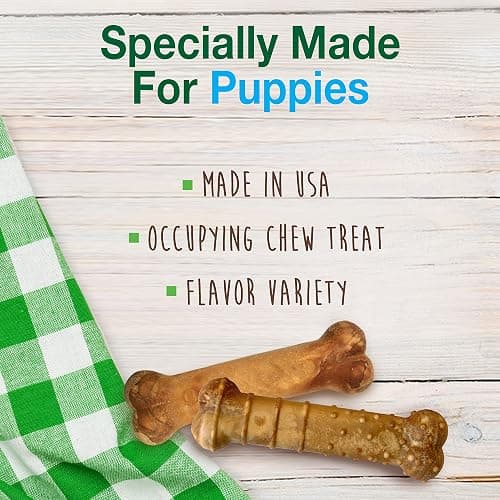 Nylabone Healthy Edibles Natural Puppy Chews Long Lasting Treats for Puppies, Roast Beef, Apple & Bacon Flavor, X-Small/Petite (3 Count) thumbnail 3