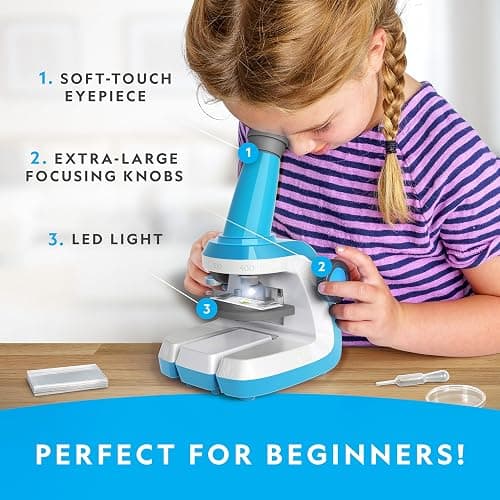 National Geographic Microscope for Kids - Science Kit with an Easy-to-Use Kids Microscope, Up to 400x Zoom, Blank and Prepared Slides, Gifts for 6 7 8 9 & 10, STEM Project Toy (Amazon Exclusive) thumbnail 4