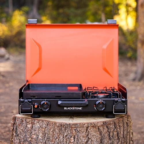 Blackstone 2364 12" x 14" Camping Griddle with Side Burner | Side Burner, Latches, Leveling Feet, Portable thumbnail 2