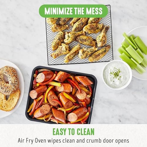 GreenLife Countertop Toaster Oven Air Fryer Stainless Steel, Healthy Ceramic Nonstick, PFAS Free, Tray & Basket, Bake, Broil, Reheat, Adjustable Temp & Time Control, Auto Shutoff, Pink thumbnail 10