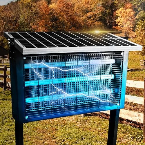 Large Solar Bug Zapper Outdoor, Powerful Solar Zapper for 8000 sq.ft | 4000V Mosquito Killer, 30W Solar Panel Bug Zapper, Waterproof Solar Bug Zapper for Garden, Farm, Camping - Image 1