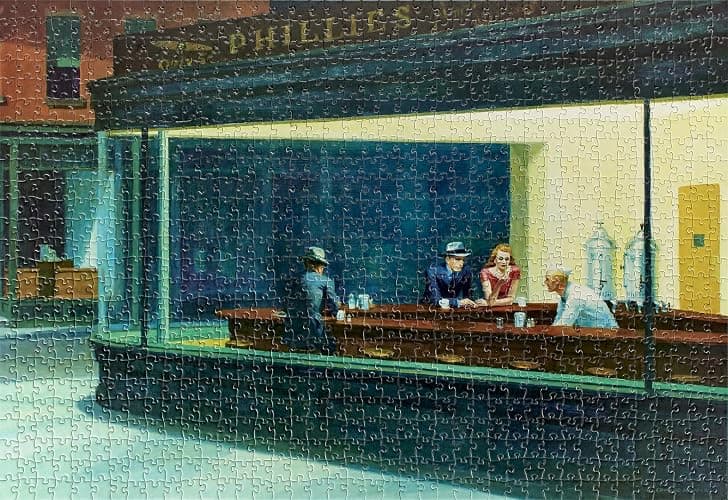 Pomegranate 1000-Piece Jigsaw Puzzle for Adults, Edward Hopper's Nighthawks, Matte Finish, Snug Fit thumbnail 2