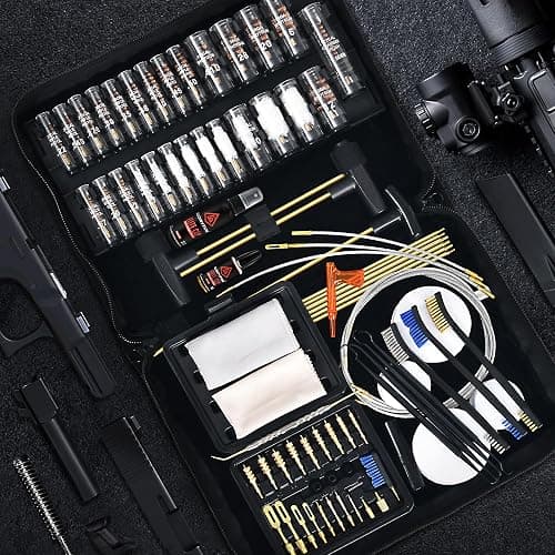 GLORYFIRE Gun Cleaning Kit Handgun Shotgun Pistol Cleaning Kit for All Guns with High-end Brass Brushes, Mops, Jags, Reinforced, Lengthened Rods and Gun Cleaning Snake&Ropes thumbnail 5