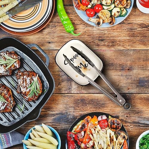 Ceramic Spoon Rest for Stove Top, Large Spoon Holder for Kitchen Counter, White Coffee Spoon Rest, Heat-Resistant Cooking Utensil Rest, Modern Farmhouse Kitchen Décor thumbnail 8