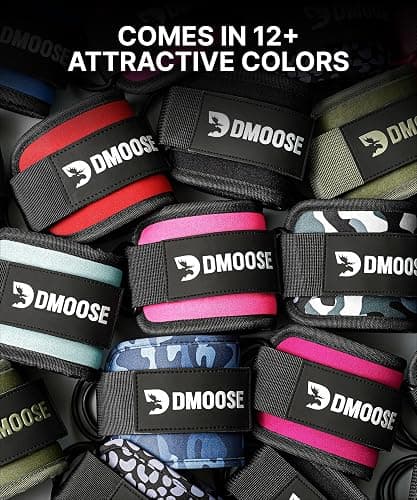 DMoose Ankle Strap for Cable Machine - One Size Fit with Premium Padding, Workout Kickback Ankle Cuffs, Ankle Bands for Working Out, Booty Workouts, Leg Extension, Hip Abductors & Lower Body Exercises thumbnail 8