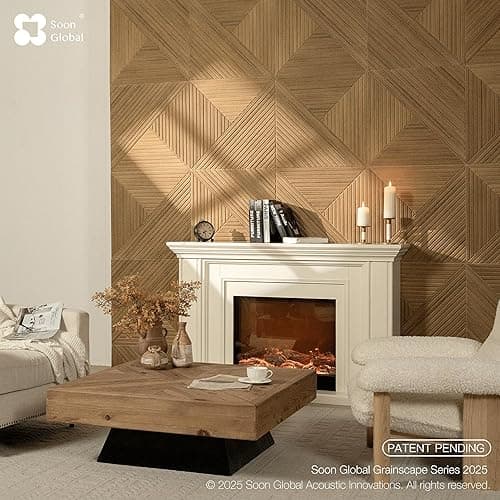 Soon Global Acoustical Wall Panels, 6-Piece 23.62 X 23.62 Inches Art Acoustic Panels, Decorative Acoustic Panels, Acoustic Wall Panels, Sound Absorbing Wall Art, Arcadian Vortex thumbnail 3