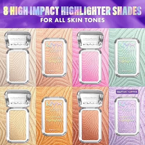 NYX Professional Makeup Buttermelt Highlighter, Powder Highlighter, 12 HR Wear, Buildable & Buttery Soft Creamy Finish, Fade & Transfer Resistant, Shade: Bright & Butta (Light Champagne) thumbnail 8