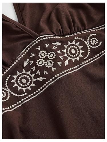 RoseSeek Women's Halter Backless Flowy Cowgirl Short Dress Sleeveless Ruched Tiered Layer Mini Dress thumbnail 4