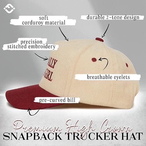 Funky Junque Two Tone Vintage Trucker Hats Men Women Corduroy Trendy Embroidered Baseball Cap Snapback Funny Gifts thumbnail 3