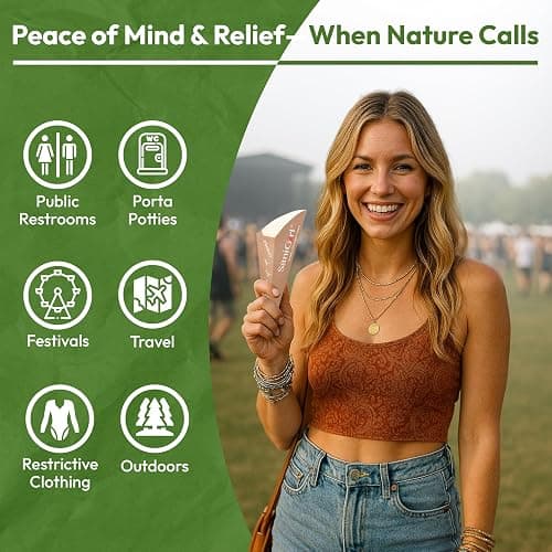 SaniGirl Pee Funnel for Women - Female Urinals for Women - Disposable Recyclable Womens Pee Funnel for Travel & Camping Essentials - Female Urination Device for Outdoors & Travel (50 Count Bulk Pack) thumbnail 8