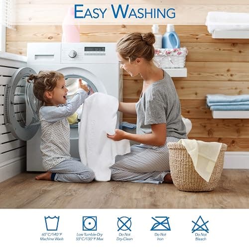PlushDeluxe Premium Bamboo Mattress Protector – Queen Size, Waterproof, & Ultra Soft Breathable Noiseless Washable Bed Mattress Cover for Comfort & Protection - White thumbnail 5