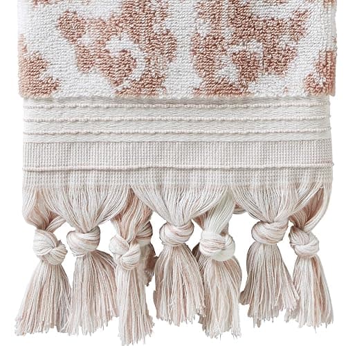 SKL Home Mirage Fringe 100% Turkish Cotton Hand Towel Set, Blush Small thumbnail 4