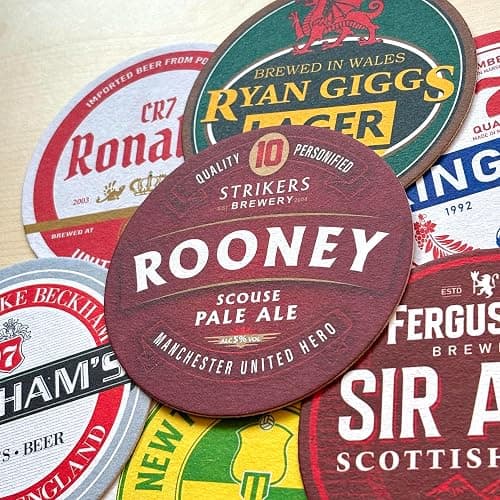 Man United Football Beer Mat Coasters - Perfect for a Gift or Present for Any Manchester United Fan (8-Pack) thumbnail 5