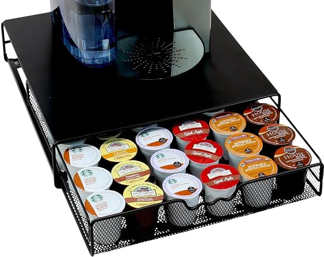 DecoBrothers K-Cup Holder Drawer for 36 Coffee Pods Storage, Black thumbnail 3