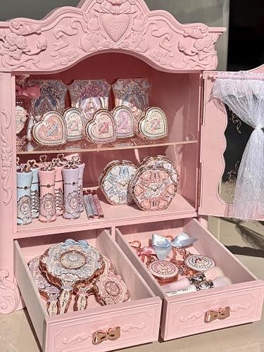 Flower Knows Bunny Garden All-In Gift Set, 40-Piece Collectible Display Box | Wardrobe-Style Full-Face Kit with Lip Cream, Blush, Eye Palette, Cushion Foundation N02, Gel Eyeliner, Brushes & Mirrors thumbnail 4