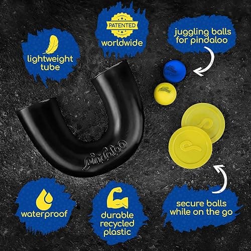 pindaloo Original Skill Game Toy with 2 Balls- Gifts for Kids and Adults Indoor & Outdoor Games, Ball Toys for Boys, Girls, & Teens - Gift Ideas, Fun Stuff, Develops Motor & Juggling Skills -Blue thumbnail 5