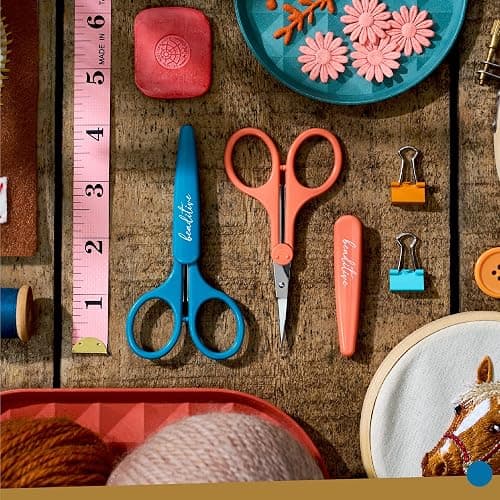 Beaditive High Precision Detail Scissors Set (2-Pc) Sharp, Fine Tips | Paper Cutting, Scrapbooking, Sewing, Crafting | Stainless Steel | Protective Cover (Mid Century) thumbnail 2