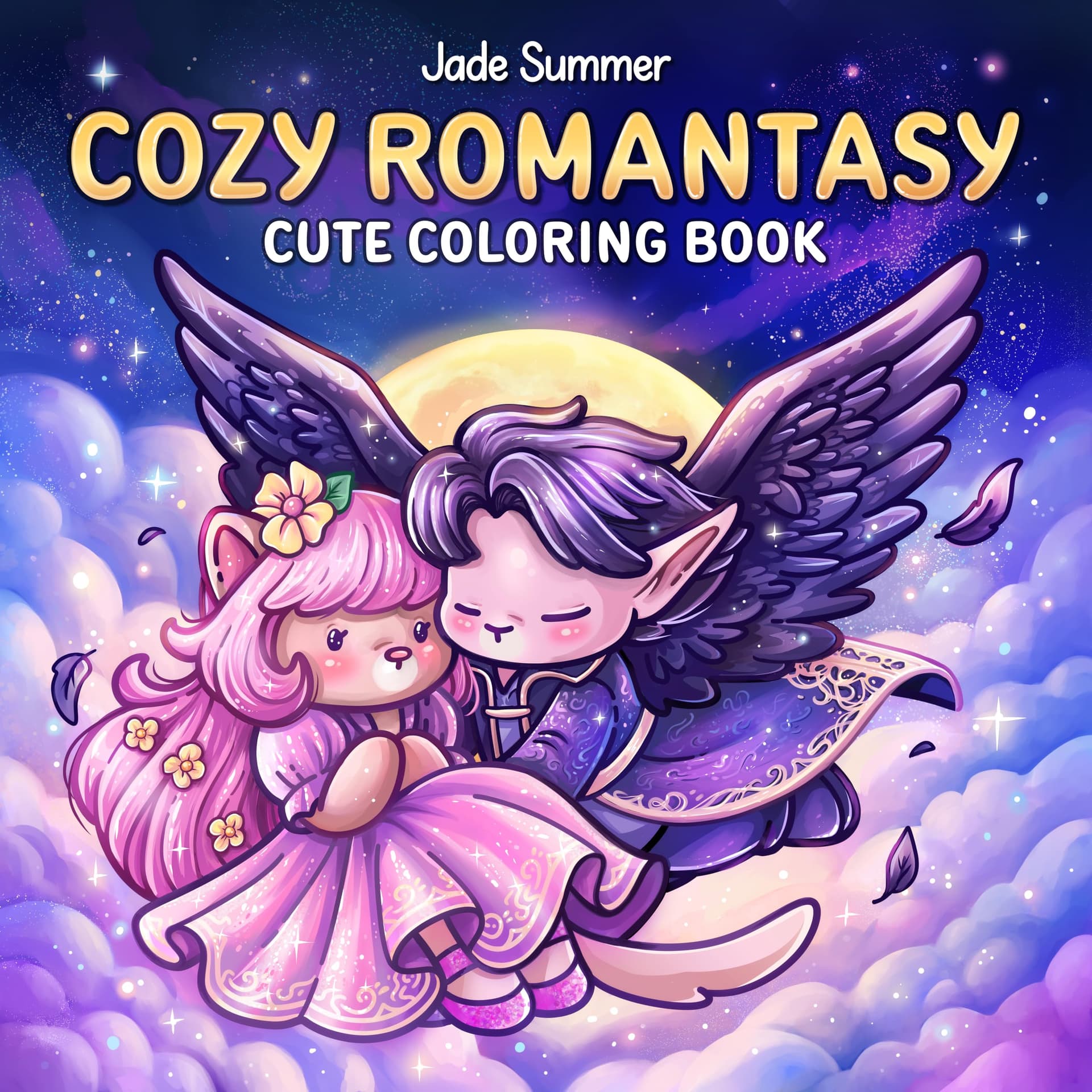 Cozy Romantasy: Cute Coloring Book for Adults and Teens with Fantasy Romance Scenes for Relaxation - Image 1