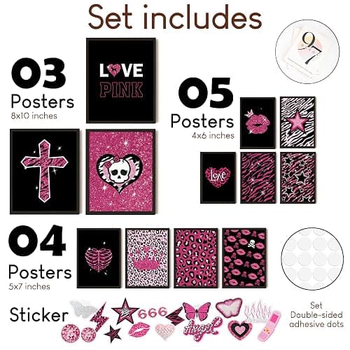 97 Decor Mcbling Trashy Y2k Room Decor Aesthetic - Early 2000s Room Decor Y2k Posters, Hot Pink Pictures Wall Art Prints, Baddie Aesthetic Pictures for Teen Girls Dorm Bedroom Apartment (Unframed) thumbnail 2