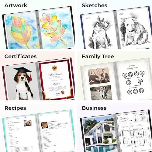 Dunwell Presentation Binder 48-Pocket, Displays 96 Pages, 8.5x11 Portfolio Binder with Plastic Sleeves, Storage and Organizer for Documents, Photos, Kids Artwork, Projects, Recipes (Black) thumbnail 6
