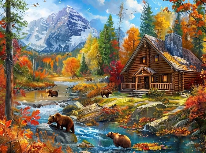 Jigsaw Puzzles 2000 Pieces for Adults Families Bear Village Pieces Fit Together Perfectly - Image 1