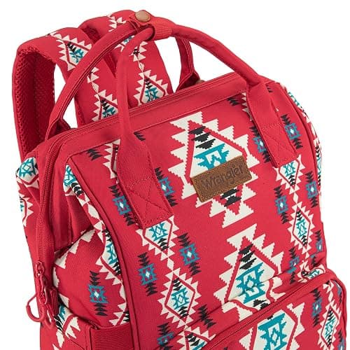 Wrangler Aztec Backpack Organized Daypack Travel Baby Bag with Stroller Strap and Side Bottle Pockets WG2204-9110BDY thumbnail 3