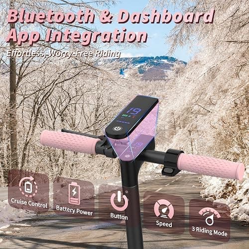 Roinside Electric Scooter - 8.5"/10''/14'' Solid Tires, 350W/500W Motor, Up to 19/22MPH& 16/21/23/24Miles Long-Range Portable Commuting Scooter for Adults with Double Braking System, App thumbnail 2