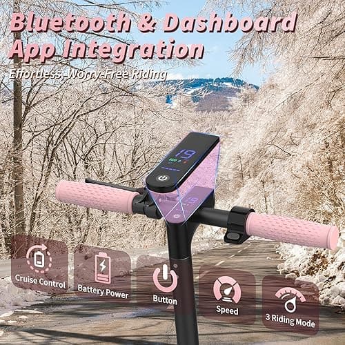 Roinside Electric Scooter - 8.5"/10'' Solid Tires, 350W/500W Motor, Up to 19-22MPH and 21-24Miles Long-Range Portable Commuting Scooter for Adults with Double Braking System and App thumbnail 3