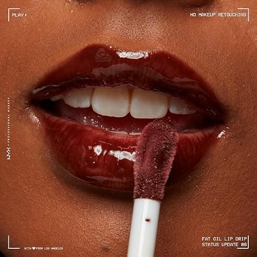 NYX PROFESSIONAL MAKEUP Fat Oil Lip Drip, Moisturizing Lip Oil Gloss, Vegan Tinted Formula, Up to 12 HR Hydration - Status Update (Rich Chocolate) thumbnail 8