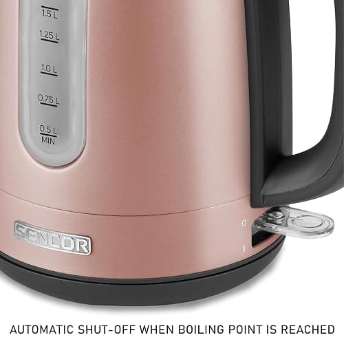 Sencor SWK1775RS 1.7L Stainless Steel Electric Kettle with Lid Safety Lock, Rose thumbnail 7