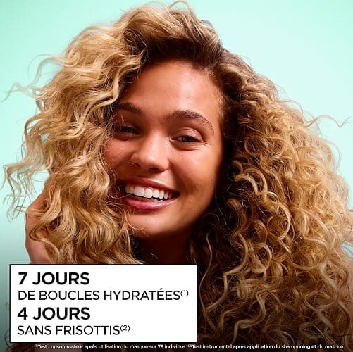 Garnier Fructis Méthode Boucles Routine 3 Produits Cheveux Bouclés | Acide hyaluronique & karité, Hydratation 72h, Shampooing masque gelée, Tenue flexible longue durée thumbnail 2