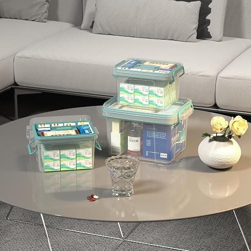Covetree 2-Pack Clear Plastic Medicine Storage Organizer & First Aid Box – Multi-Layer Medicine Storage Box, Durable Medicine Organizer, Clear Medicine Storage Box for Home, Office & Travel thumbnail 4