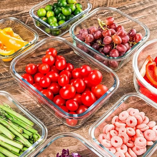CZUMJJ Glass Meal Prep Containers Set of 12 Food Storage Containers for Lunches, Dishwasher Safe, Pink thumbnail 2