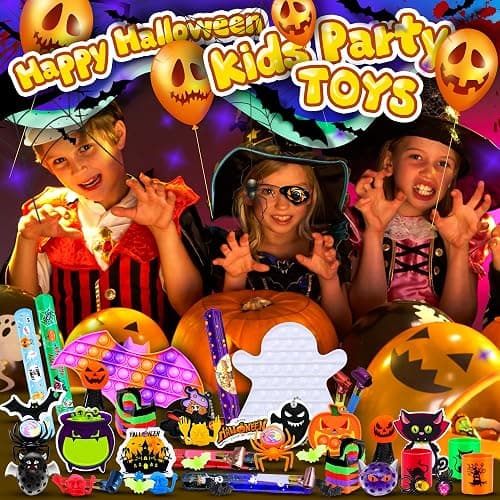 600Pcs Halloween Party Favors for Kids, Bulk Fidget Toys, Non-Candy Treats | Halloween Goodie Bag Stuffers for Classroom Treasure Boxes, Carnival Prizes and School Rewards thumbnail 5