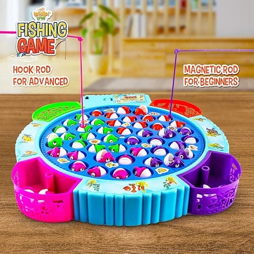 IPIDIPI TOYS Fishing Game for Kids, 45 Fish and 8 Poles - Magnetic Fish Toy with Rotating Board & Music - Motor Skill Activity for Toddlers, Boys & Girls 3+ - Party Favors Stocking Stuffers for Kids thumbnail 6