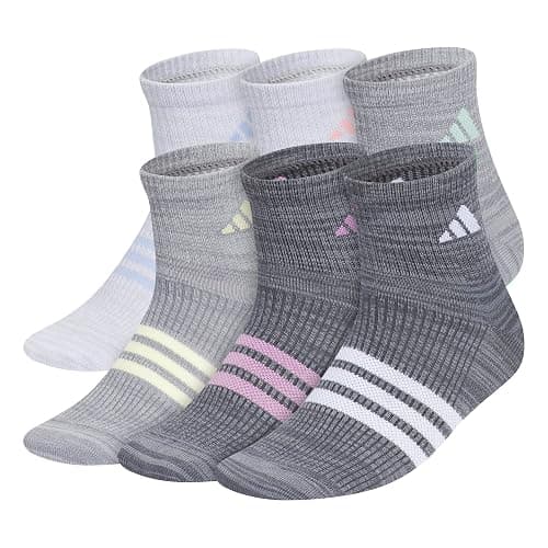 adidas Unisex Kids Quarter Ankle Socks for Boys and Girls Youth (6-pack) Superlite Breathable and Lightweight Discontinued - Image 1