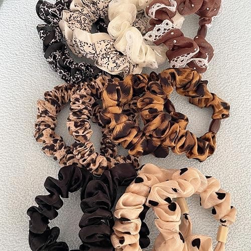Mebloblo Mix Scrunchies for Women, High Elasticity Ties for Thin & Thick Hair, Stylish Scrunchies for Women Girls, Everyday Hair Scrunchy, Hair Styling Accessories, Ponytail Holder, 6 Sets (12PCS) thumbnail 9