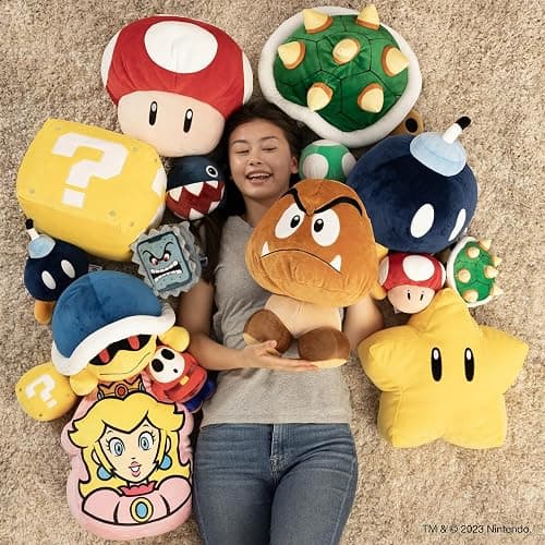 Club Mocchi Mocchi Super Mario Brothers Super Star Mega Plush Toy - 15" Officially Licensed Mario Movie/Video Games Soft Toys - Super Mario Room Decor - Kids Toys for 3 Year Old Boys & Girls thumbnail 5