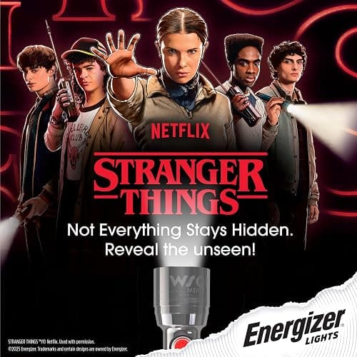 Energizer Stranger Things Squawk Retro LED Flashlight, Water Resistant and Drop Tested Camping Flashlight, Limited Edition, 250 Lumens thumbnail 8