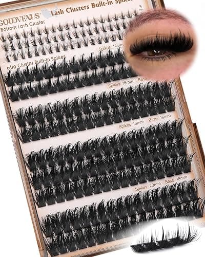 Volume Manga Lash Clusters With Spikes Wispy Cluster Eyelash Extensions Fluffy Anime Eyelashes Clusters with Bottom Lashes Clusters Fairy Individual Lash Extension (D Curve 12-18mm 213 pieces) - Image 1