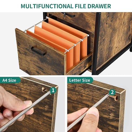 YITAHOME U Shaped Desk with Power Outlets & LED Lights, 79" Reversible L Shaped Desk with Drawers, Corner Computer Desk Office Desk with Monitor Stand & Storage Shelves, Rustic Brown thumbnail 7