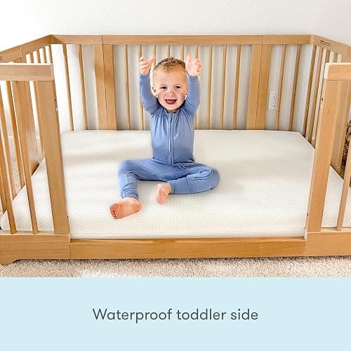 Newton Baby Essential Waterproof Crib Mattress and Toddler Bed - Ultra-Breathable Proven to Reduce Suffocation Risk, Washable Core & Cover, All-Stages, Deluxe 4" - Thick White thumbnail 3