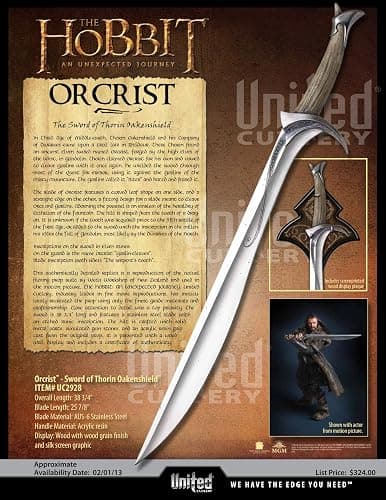 United Cutlery Orcrist Sword of Thorin Oakenshield | Replica "Goblin Cleaver" from The Hobbit | Officially Licensed | Wall Plaque thumbnail 4