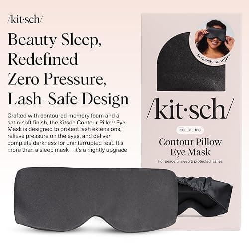 Kitsch Contour Pillow Eye Mask – Softer Than Silk Eye Masks for Sleep, Blindfold Sleep Masks for Women & Men, No Eye Pressure, Lightweight, Eye Care, Travel Essentials - Charcoal thumbnail 2