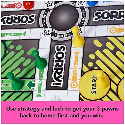 Giant Sorry Classic Family Board Game Indoor Outdoor Retro Party Activity Summer Toy with Oversized Gameboard, for Adults and Kids Ages 6 and up thumbnail 5