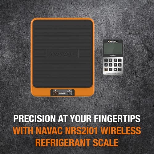NAVAC NRS2i01 Wireless Refrigerant Scale | Bluetooth Handheld Display | 220 lbs Capacity | Lightweight Magnesium Alloy Weighing Pan | Precise Measurements | 1 Year Warranty thumbnail 2