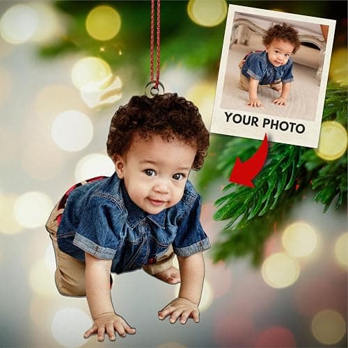 Customization Mill Personalized Your Photo Ornament, Customized 2D Photo Ornaments, Double-Sided Print, Custom Christmas Ornaments, Personalized Christmas Ornaments for Christmas Tree - Photo Ornament thumbnail 6