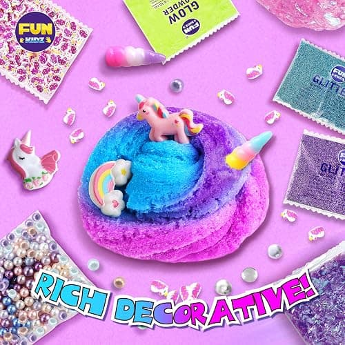 Fluffy Unicorn Slime Kit for Girls, FunKidz Cloud Slime Gift for Ages 6+ Kids Fun Slime Making Kit Awesome Craft Toy Birthday Present Ideas thumbnail 2