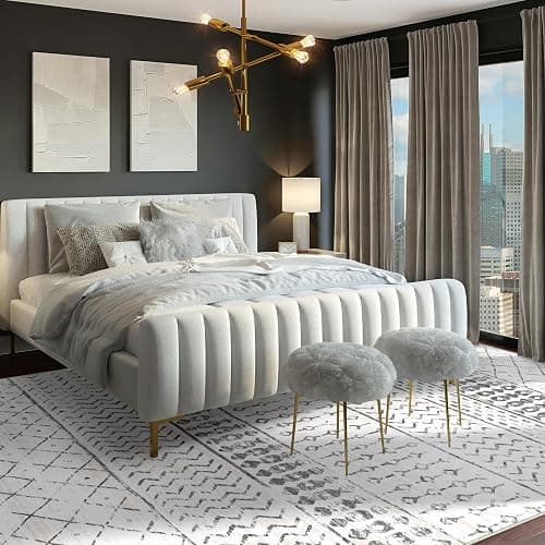 6x9 Machine Washable Area Rug for Living Room, Grey White Vintage Moroccan Rug Large Non-Slip Low Pile Soft Faux Wool Carpet, Kids and Pets Friendly for Bedroom Dining Room Farmhouse Home Decor Rug thumbnail 8