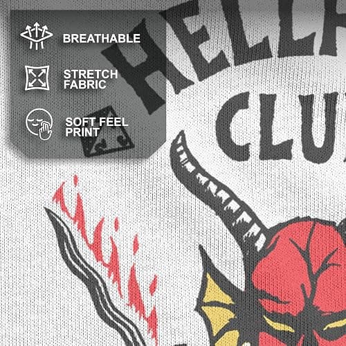 Men's Stranger Things Hellfire Club Costume Baseball Tee - White/Black - Small thumbnail 8